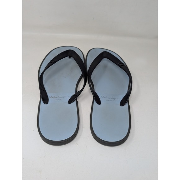Salvatore Ferragamo Men's Size 13 M Rubber Flip Flops Gym Blue Rubber Sandals - Picture 3 of 6